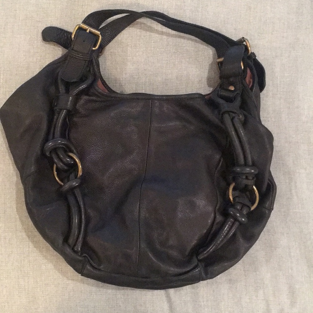 Black leather Hobo bag